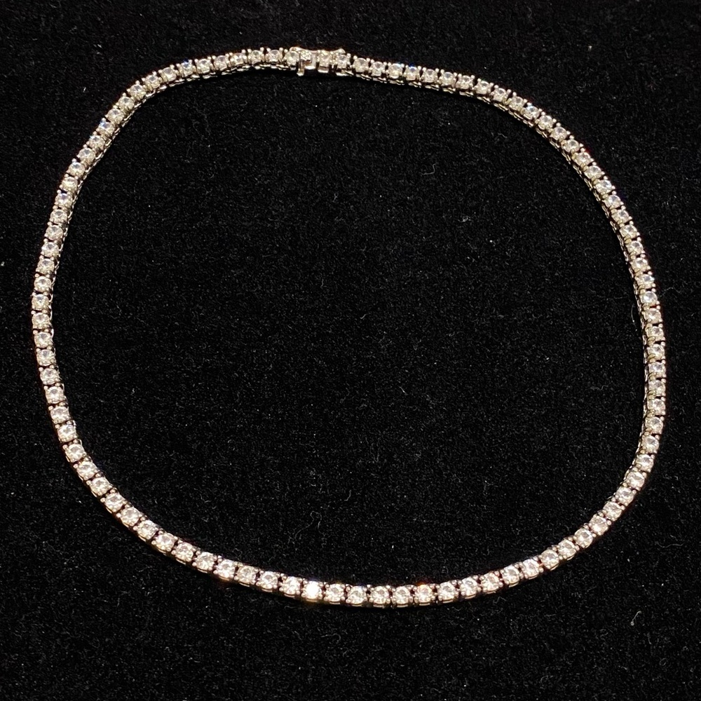 Cubic zirconia tennis necklace